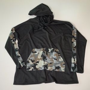 Black w Camouflage Hoody Sweatshirt Sz S NEW